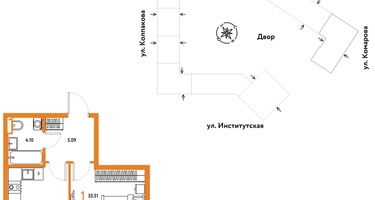 1-к. квартира, 33&nbsp;м²