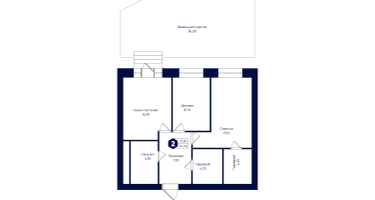 2-к. квартира, 54&nbsp;м²