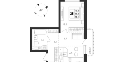 2-к. квартира, 39&nbsp;м²