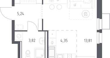 Студия, 27&nbsp;м²