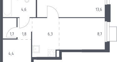 Студия, 41&nbsp;м²