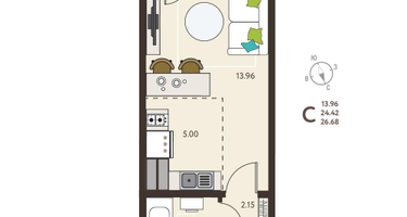 Студия, 26&nbsp;м²
