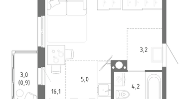 Студия, 29&nbsp;м²