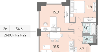 Студия, 54&nbsp;м²