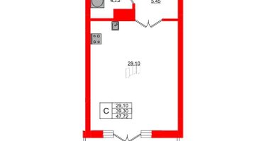 Студия, 47&nbsp;м²