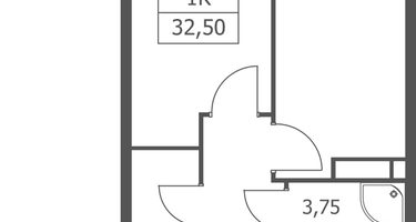 1-к. квартира, 32&nbsp;м²