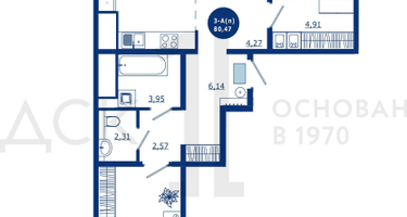 3-к. квартира, 80&nbsp;м²