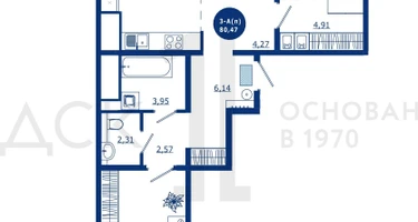 3-к. квартира, 80&nbsp;м²