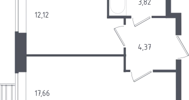 1-к. квартира, 37&nbsp;м²