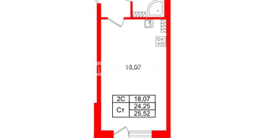 Студия, 24 м²