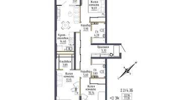 3-к. квартира, 80&nbsp;м²