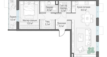 3-к. квартира, 63&nbsp;м²