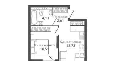 1-к. квартира, 33&nbsp;м²