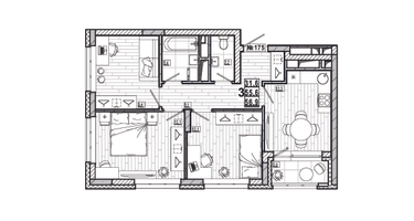 3-к. квартира, 56&nbsp;м²