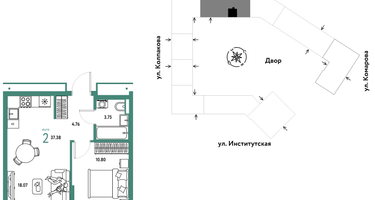 Студия, 37 м²