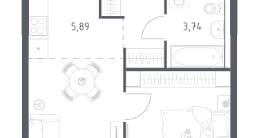 Студия, 35&nbsp;м²
