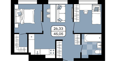 Студия, 45&nbsp;м²