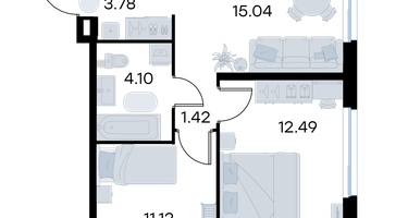 2-к. квартира, 50&nbsp;м²