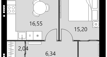 1-к. квартира, 44&nbsp;м²