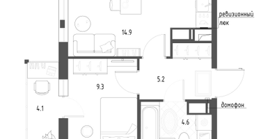1-к. квартира, 35&nbsp;м²