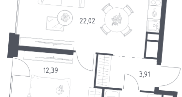 Студия, 42&nbsp;м²