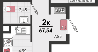 3-к. квартира, 67&nbsp;м²