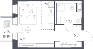 Студия, 25&nbsp;м²