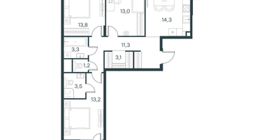 3-к. квартира, 78&nbsp;м²