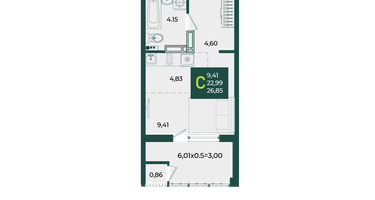 Студия, 26&nbsp;м²