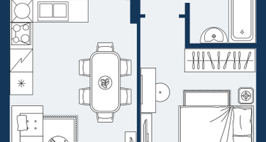 1-к. квартира, 41&nbsp;м²