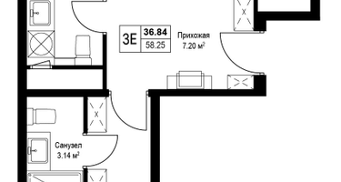3-к. квартира, 58&nbsp;м²