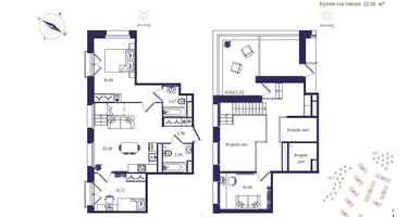 2-к. квартира, 75 м²