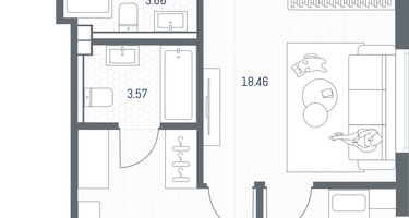 2-к. квартира, 61 м²