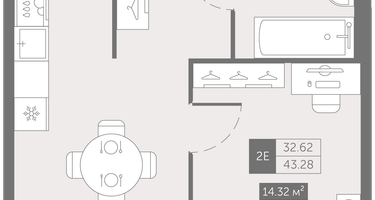1-к. квартира, 42 м²
