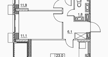 2-к. квартира, 54&nbsp;м²