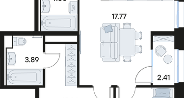 3-к. квартира, 70 м²