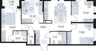 4-к. квартира, 78 м²