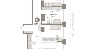 3-к. квартира, 104&nbsp;м²