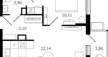2-к. квартира, 44&nbsp;м²