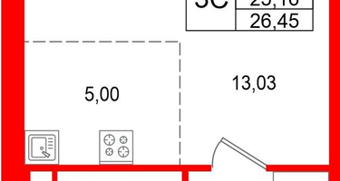 Студия, 25 м²