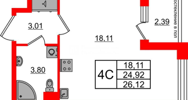Студия, 24&nbsp;м²