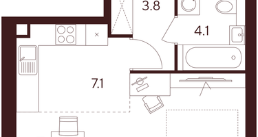 Студия, 30&nbsp;м²
