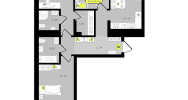 3-к. квартира, 87 м²