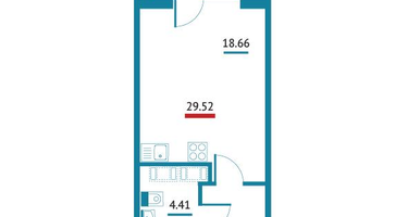 Студия, 29&nbsp;м²