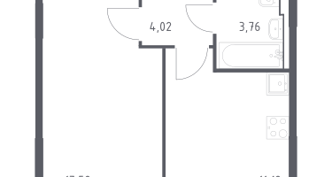 1-к. квартира, 36&nbsp;м²