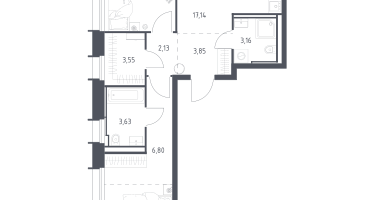 2-к. квартира, 62&nbsp;м²