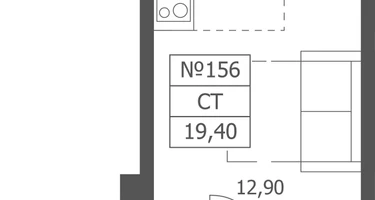Студия, 19&nbsp;м²