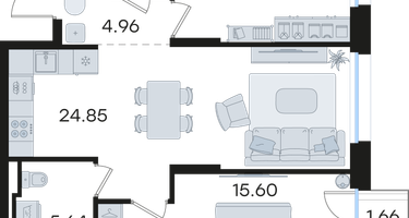 2-к. квартира, 64 м²