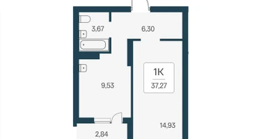 1-к. квартира, 37&nbsp;м²