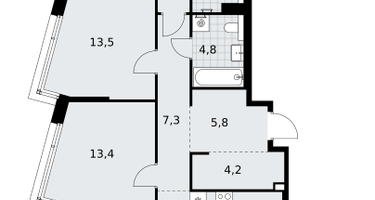 3-к. квартира, 111&nbsp;м²
